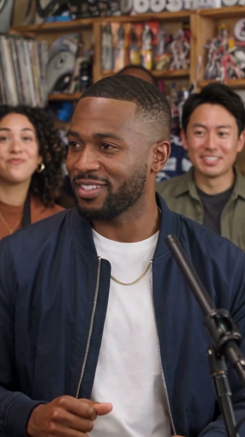 A new cast performing together at the desk