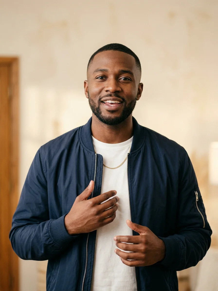Example Tiny Desk AI upload — lead singer, front-facing waist-up portrait